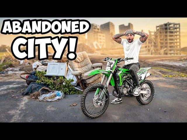 Taking 2 Stroke Dirt Bike Through Abandoned City ! | Braap Vlogs