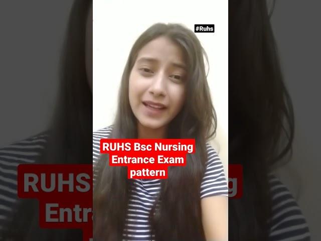 RUHS Bsc Nursing Entrance Exam pattern#ruhs#nursing#shorts