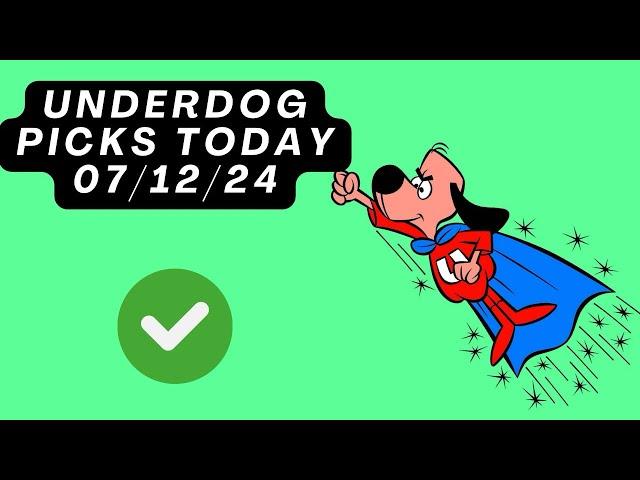 Underdog Picks Today! 07/12/24 FREE PICKS Against The Spread