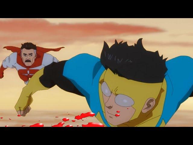 Omni-man vs Invincible race | Invincible Episode 4