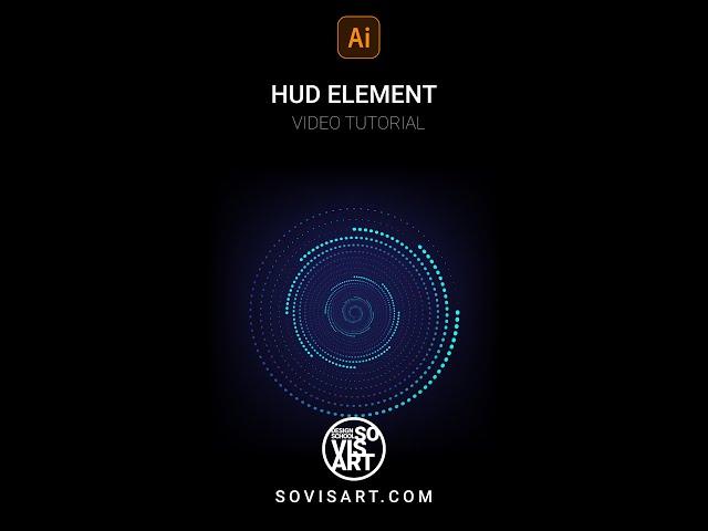 HUD element in Illustrator by Sovisart #Shorts.