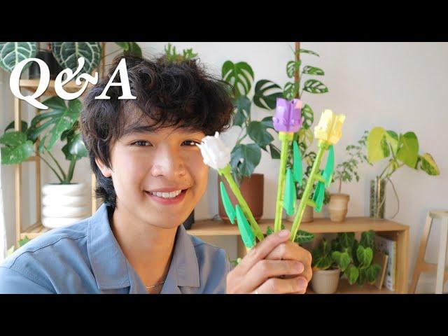 Q&A Personal Chat | how i met my bf, life goals, plants (while building LEGO flowers)