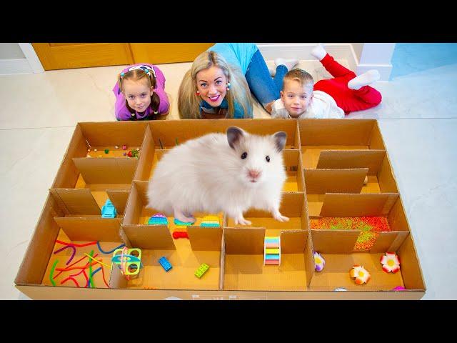 HAMSTER MAZE | Escape Challenge and Obstacle Course | Hamster Rosy