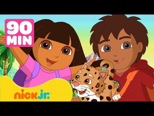 Dora the Explorer | Dora e Diego em Audaciosos Resgates de Bebê Onça!  90 Minutos | Nick Jr.