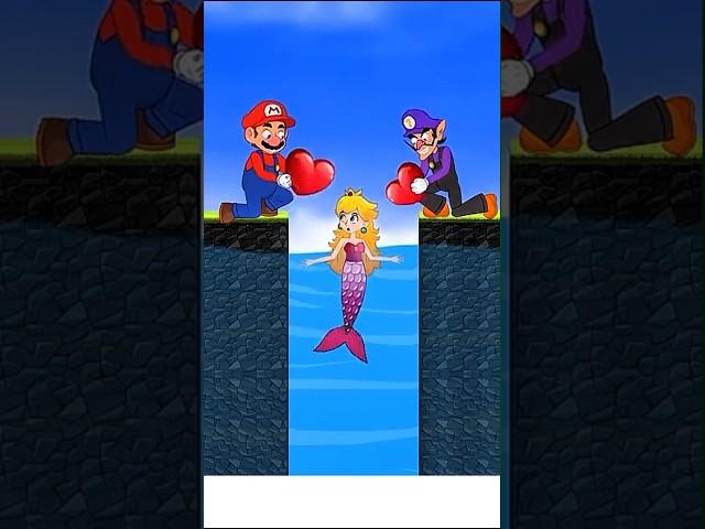 Mario Defeats Bloop - Will He Choose Mermaid Peach or Money? #shorts #story