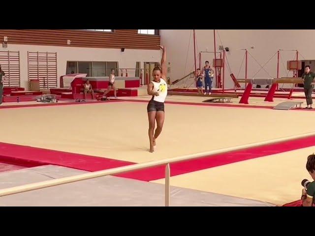 Rebeca Andrade  - Pre-Olympic Training on Floor - Troyes - July 2024