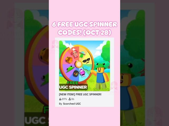 6 Free UGC Spinner Codes! Spin & Luck #robloxugc #robloxcodes #roblox #robloxshorts #robloxfyp #fyp