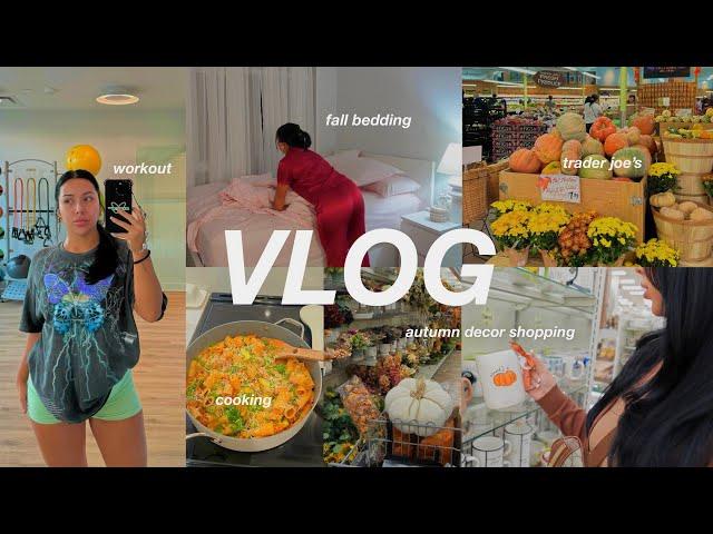 FALL VLOG: autumn is here *aesthetic* home decor, decorate, productive target & trader joes haul 