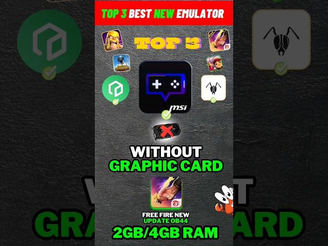 Top 3 Best Emulator For Low End PC Without Graphics Card | #lowendpcemulator #newemulator