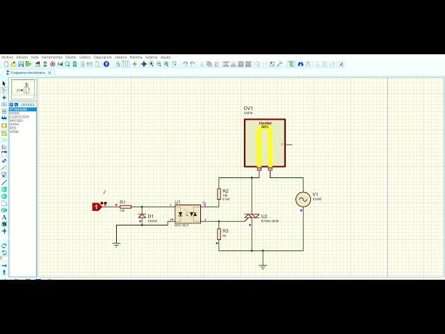 U2 A6  EJERCICIO DE ALICACION SSR   Proteus 8 Professional   Esquema electrónico 2021 04 26 15 24 52