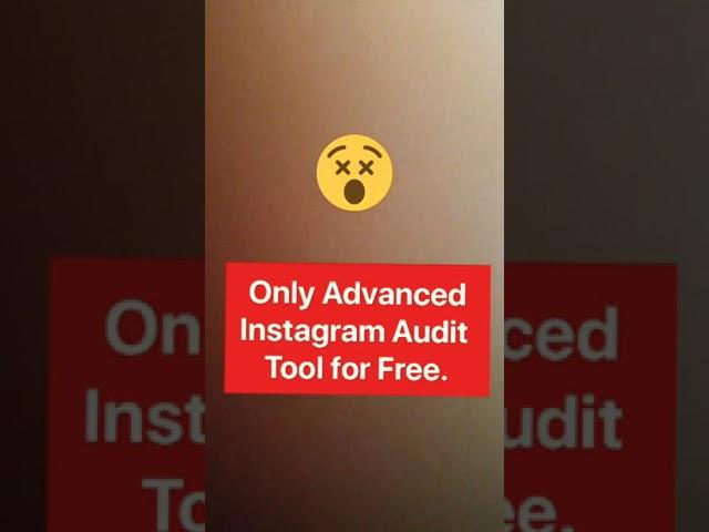 Only Advanced Instagram Audit Tool For FREE || Free Tools || #ytshortsindia #ytshort