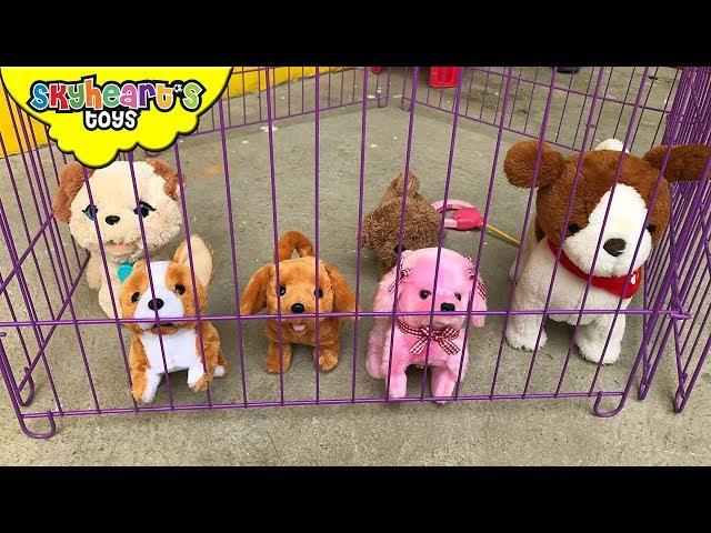 Toddler thinks his DOGS ARE ALIVE! Cute puppy toys for kids children playtime