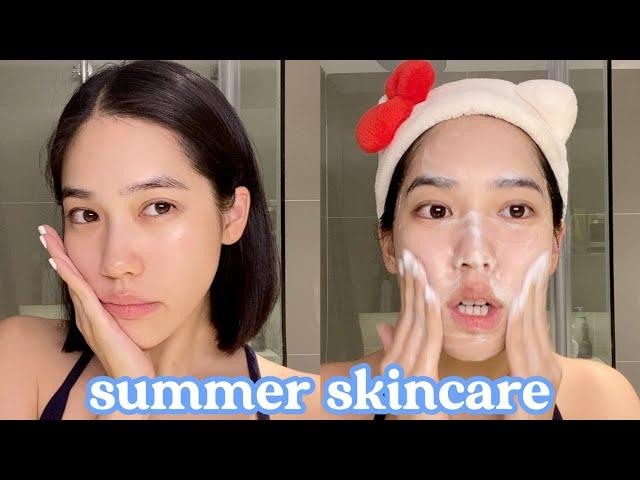 my simple summer skincare routine🩵 (day & night)