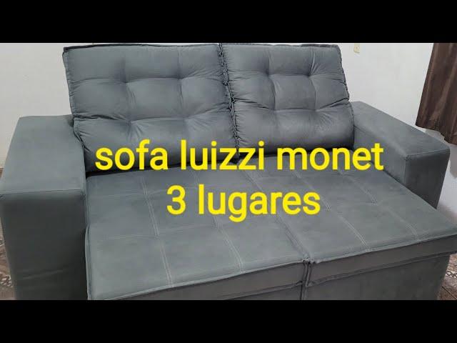 sofá luizzi monet retratil reclinável veludo cinza 3 lugares  #sofáretrátil #casasbahia
