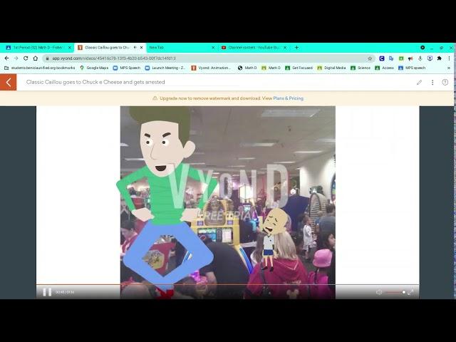 Classic Caillou goes to Chuck e Cheese and gets arrested