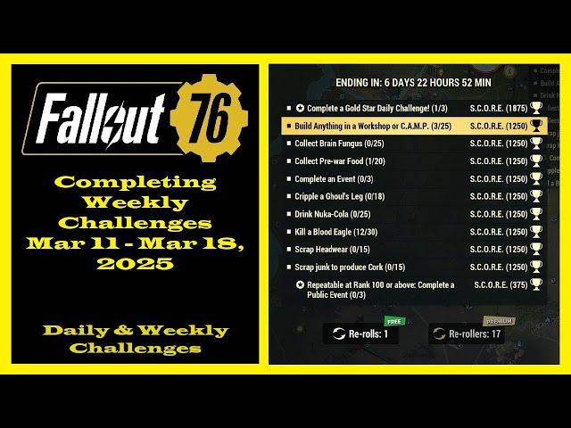 Completing Weekly Challenges From March 11 To March 18, 2025 - Fallout 76 Weekly Challenge Guide