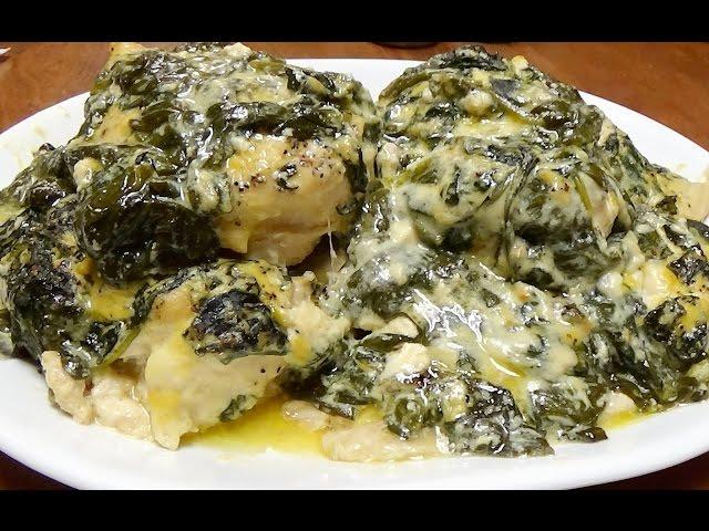 Recipe for Hasselback Chicken Using Cheddar Cheese Soup, Ricotta Cheese, and Spinach