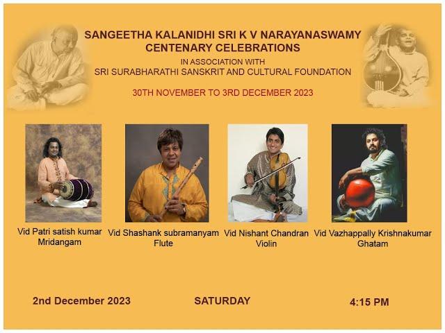 Shashank Subramanyam - Flute | KVN centenary celebration - 2023