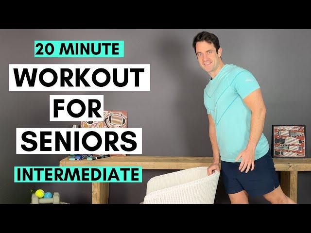 20 Minute Full Body Workout For Seniors  (Intermediate. Weights, Resistance bands)