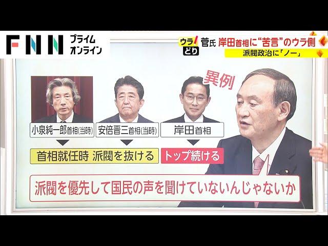 菅前首相“苦言”のウラ側　派閥政治に「ノー」【ウラどり】