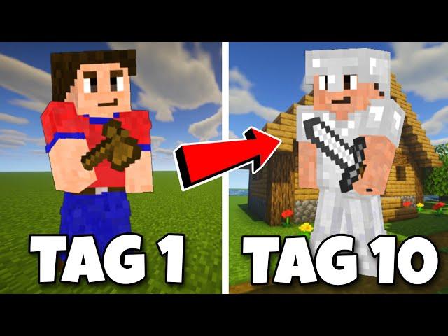 Ich überlebe 10 Tage in Minecraft Flachland!