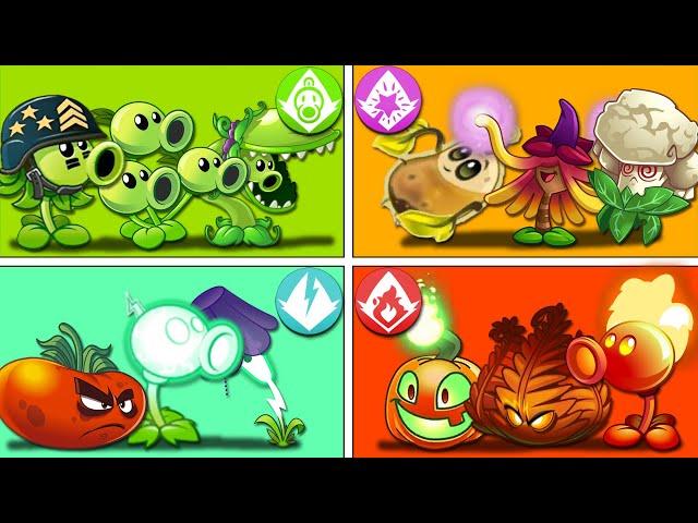 Team Pea Vs Magic Vs Electric Vs Fire - Who Will Win? - Plants Vs Zombies 2