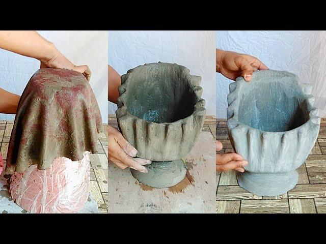 DIY- Creative Cement Pot Ideas Making beautiful at Home / Very easy Pots