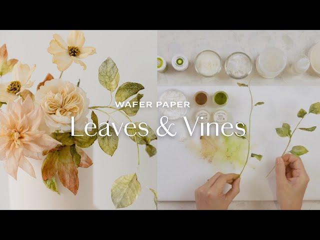 Wafer Paper Leaves Tutorial for Cake Decorating | Learn how to tie 2 types of vines!
