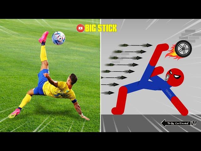 20 Min Real Football vs Stickman | Stickman Dismounting funny moments | Big Stick #28