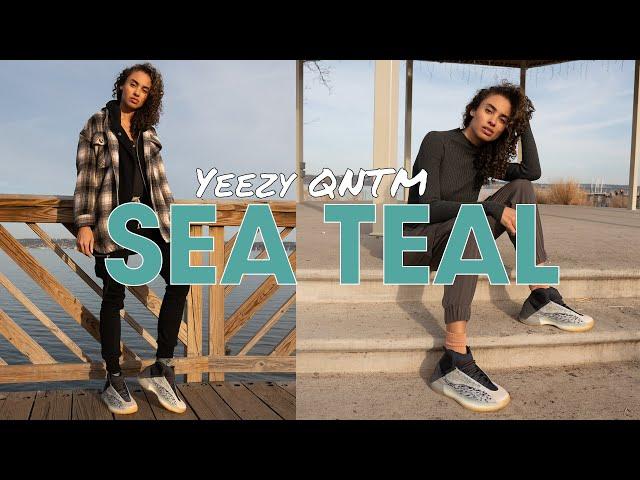 YEEZY QNTM Sea Teal On Foot Review and Styling Haul: Better In Person for $250?