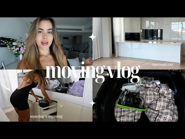 MOVING VLOG  | empty apartment tour, unpacking, organising, homeware shopping + fashion nova haul!