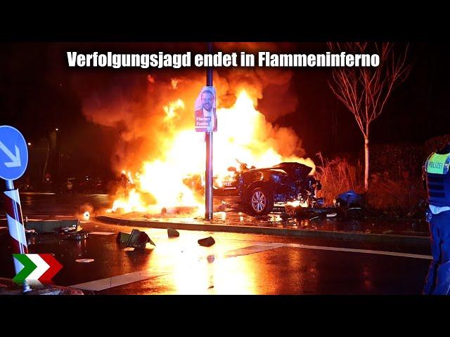 Verfolgungsjagd endet in Flammeninferno