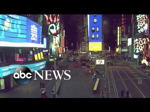 New York’s Times Square nearly empty for New Year’s celebrations