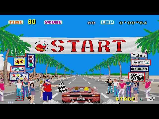 1987 Outrun Passing Breeze Arcade Old School Game Playthrough  Retro Game