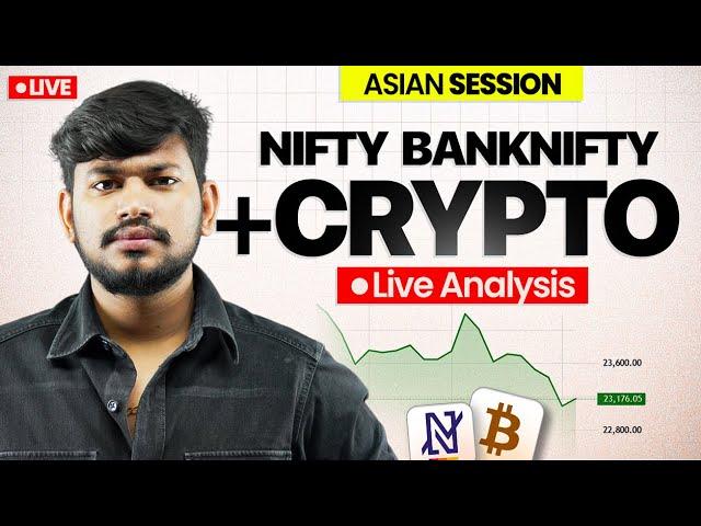 Live Analysis |Asian Session - Banknifty | Nifty | Crypto | 15 Jan-#livetrading #btc #xauusd #forex