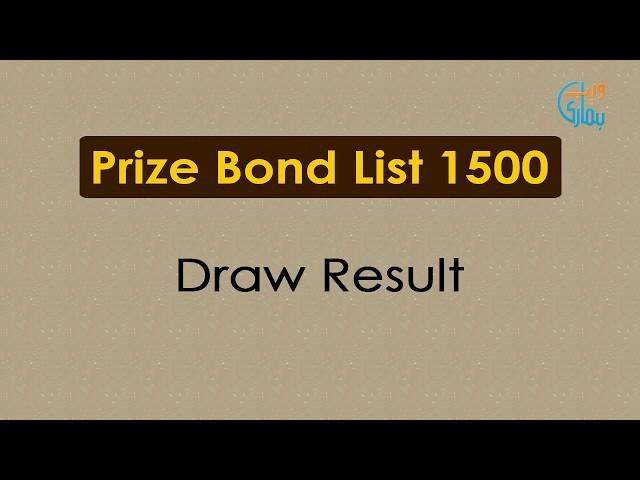 Prize Bond Draw List 1500