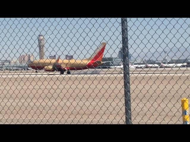 Southwest airlines 737-700 (Classic retro livery)(N711HK) landing at Las Vegas