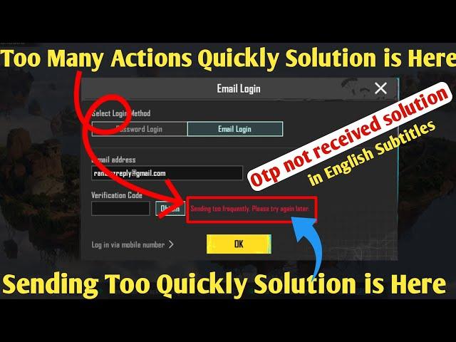 Too many actions quickly solution is here | Sending too frequently please try again later | get otp