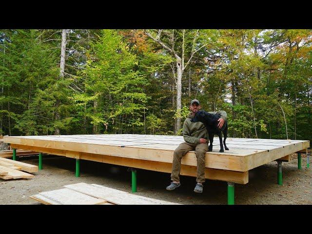 Building the floor system for my off grid cabin in the forest