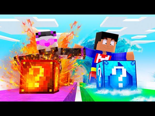 LUCKY WATER BLOCKS VS LUCKY FIRE BLOCKS IN MINECRAFT TROLL 