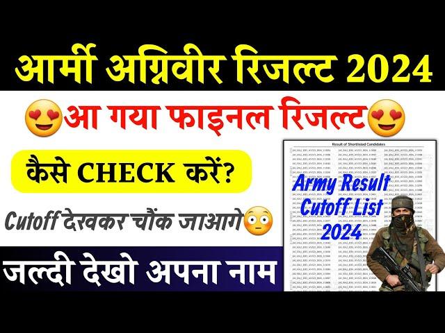 Army Agniveer Exam Result 2024 Out | Army Result Kaise Check kare | Army CEE Cutoff 2024