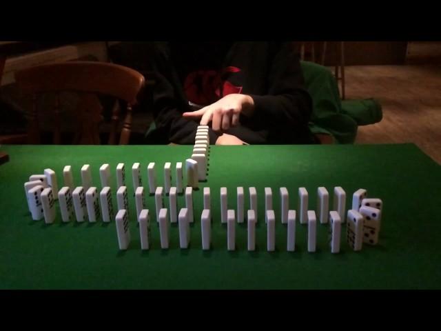 Slow motion dominoes fall