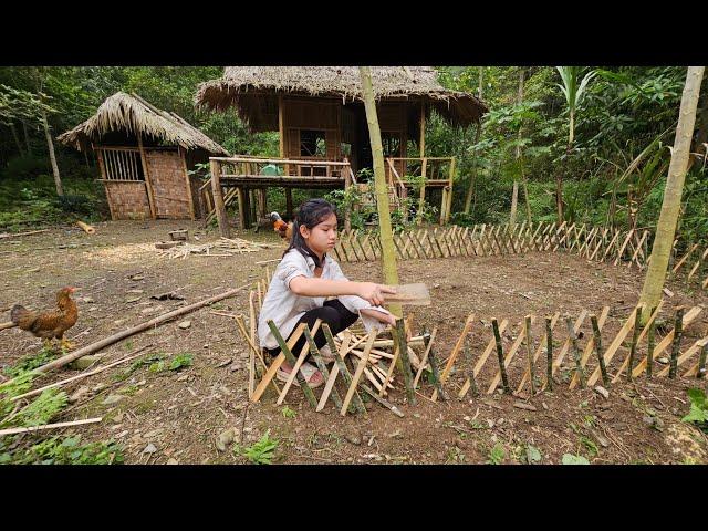 Orphaned girl - cutting down trees and surrounding fences to make a flower garden