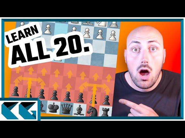 All 20 Chess Openings For Black Against e4!