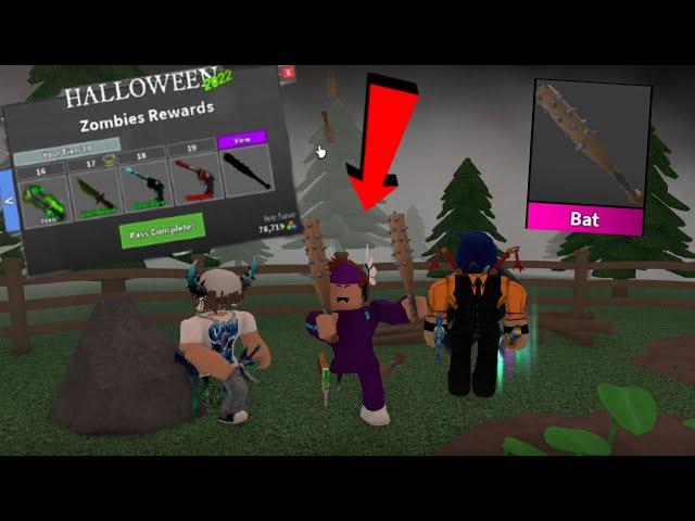 Buying *ALL TIERS* Of MM2 HALLOWEEN BATTELPASSS! (ZOMBIE VERSION)