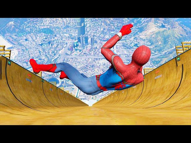 Spiderman vs Longest Ramp in GTA 5 - Jumping from Highest in GTA 5