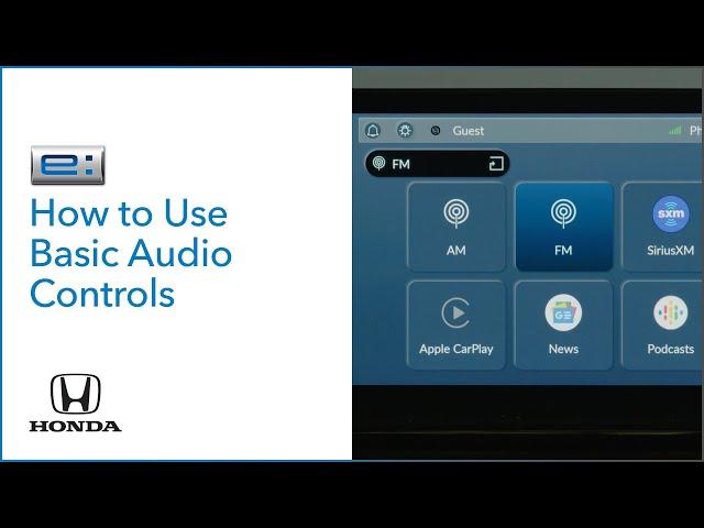 Honda Prologue I How to Use Basic Audio Controls