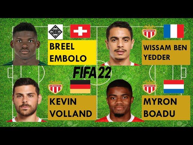 Breel Embolo vs AS Monaco Strikers (Wissam Ben Yedder,Kevin Volland,Myron Boadu) FIFA 22 Comparison