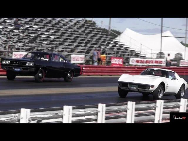 Very Rare 426 Hemi Super Bee vs 454 LS6 Corvette - 1/4 mile Drag Race - Road Test TV®