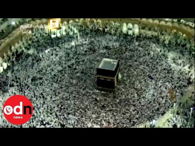 Breathtaking Night Aerials Show Pilgrims Circle Kaaba in Mecca